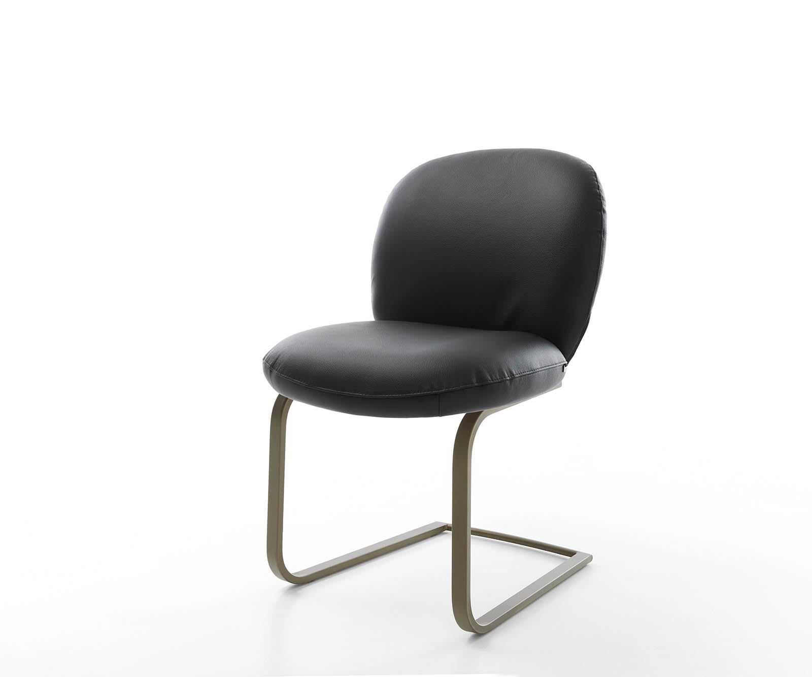 Jedálenská stolička Nube-Flex pravá koža čierna jedálenská stolička plochý efektový povrch titán vrecková pružina