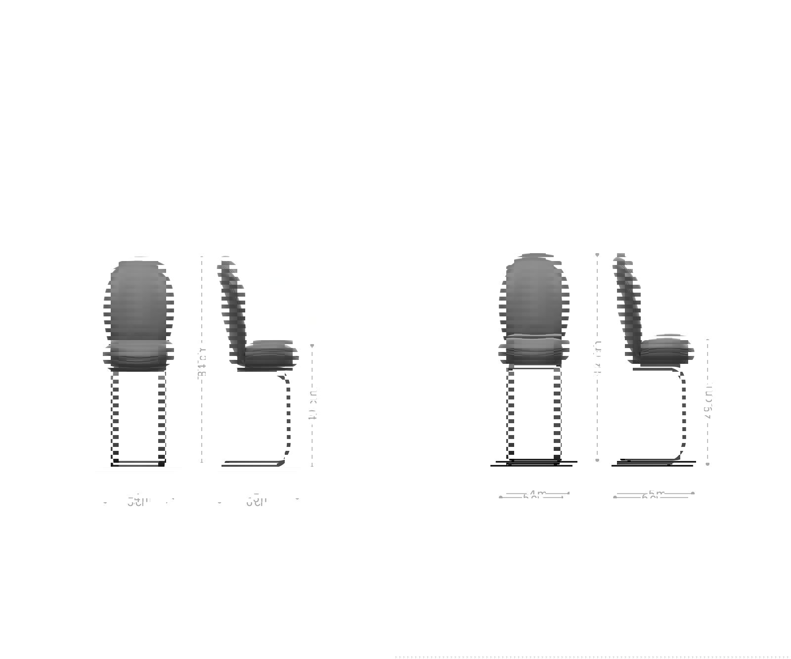 Jedálenská stolička Nube-Flex pravá koža čierna jedálenská stolička plochý efektový povrch titán vrecková pružina - Image 6