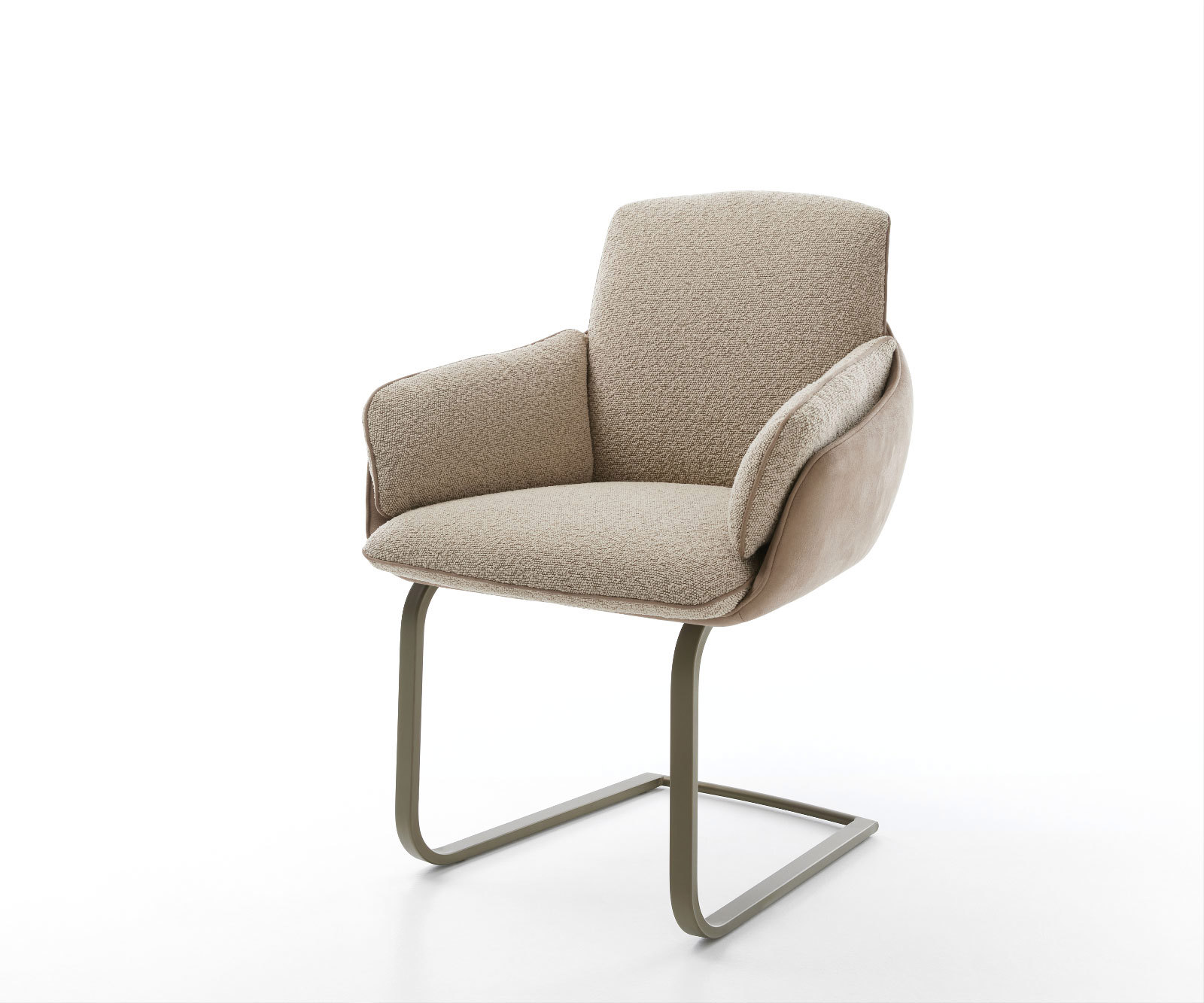 Jedálenská stolička Luan-Flex s opierkami zmiešané materiály tmavobéžová jedálenská stolička plochý efektový povrch titánová farba