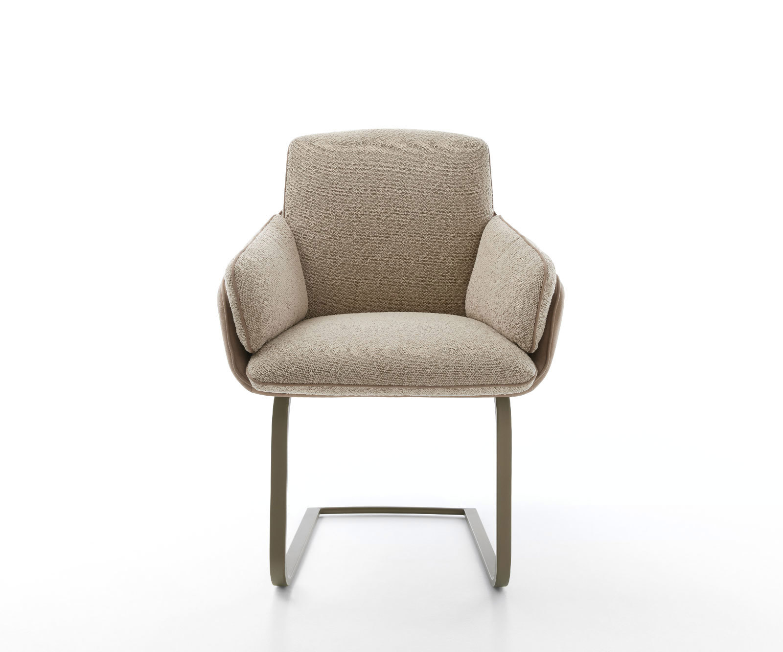 Jedálenská stolička Luan-Flex s opierkami zmiešané materiály tmavobéžová jedálenská stolička plochý efektový povrch titánová farba - Image 2