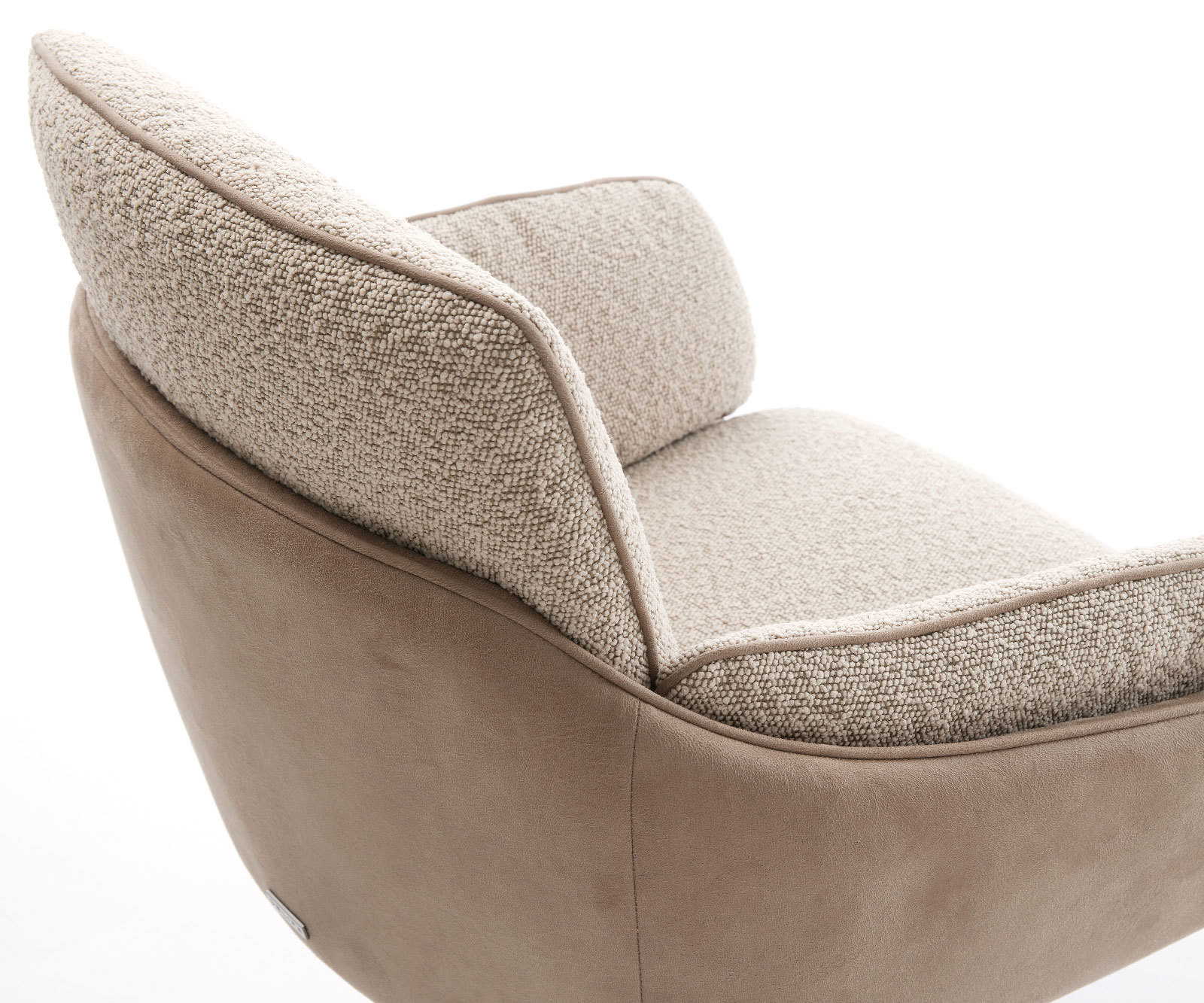 Jedálenská stolička Luan-Flex s opierkami zmiešané materiály tmavobéžová jedálenská stolička plochý efektový povrch titánová farba - Image 4