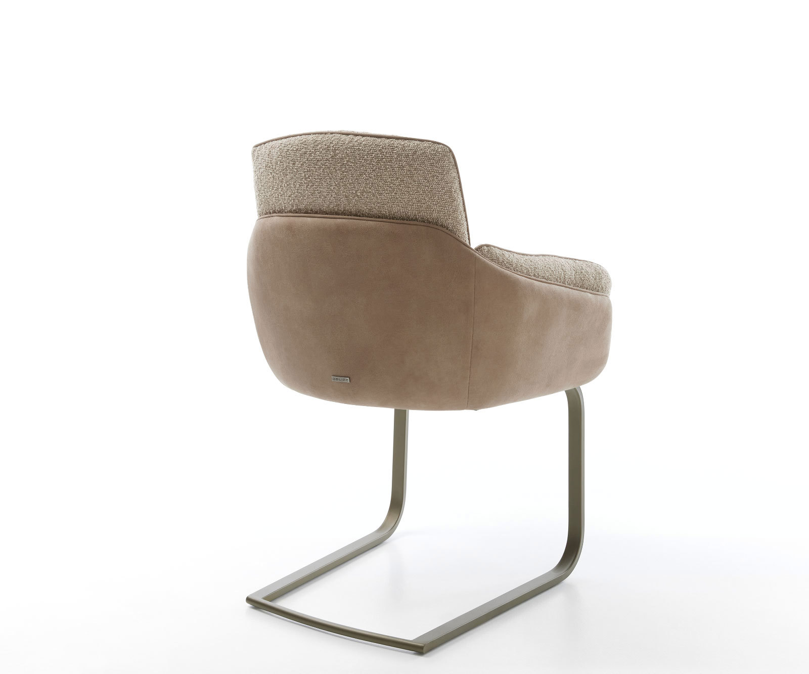 Jedálenská stolička Luan-Flex s opierkami zmiešané materiály tmavobéžová jedálenská stolička plochý efektový povrch titánová farba - Image 5