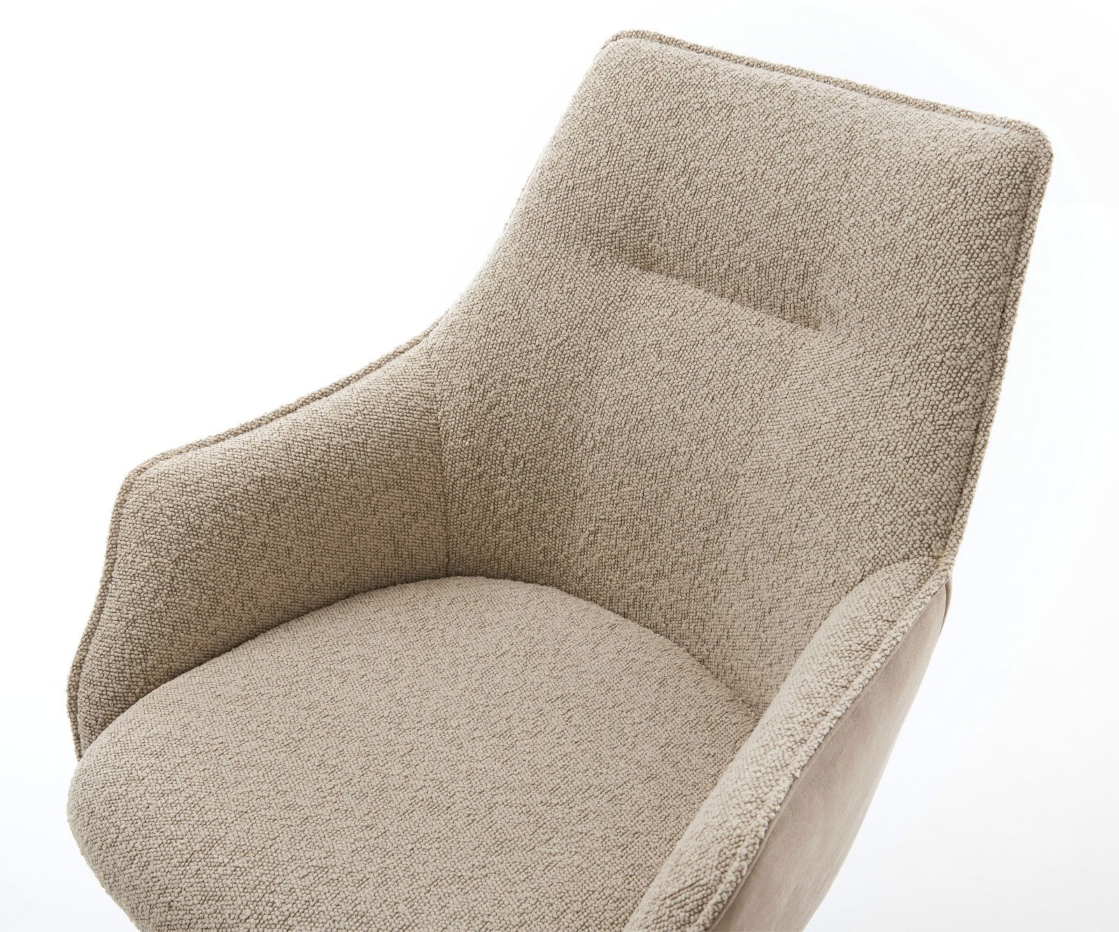 Jedálenská stolička Alja-Flex s opierkami zmiešané materiály tmavobéžová jedálenská stolička plochá nerezová oceľ vrecková pružina - Image 4