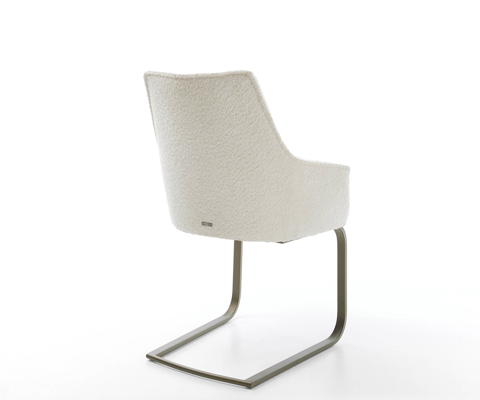 Jedálenská stolička Alja-Flex s opierkami bouclé biela jedálenská stolička plochý efektový povrch titán vrecková pružina - Image 5