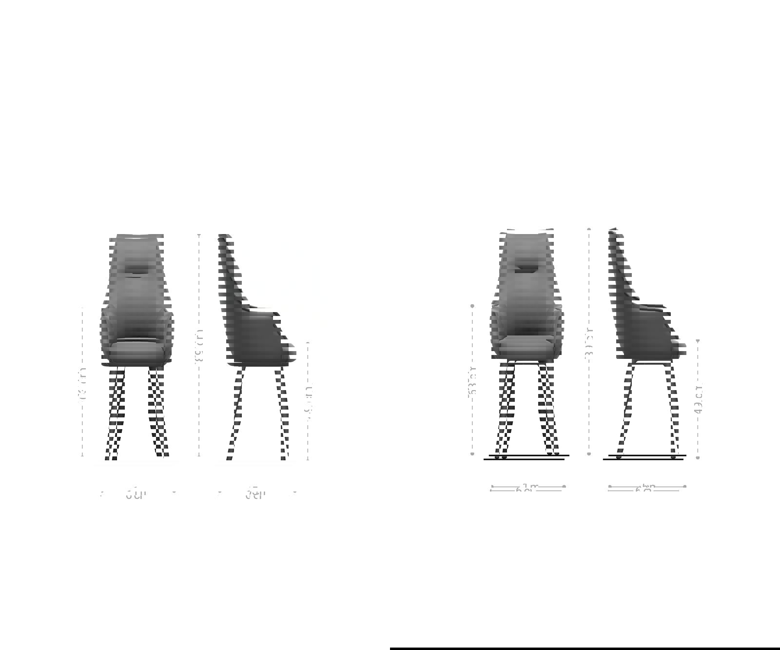 Jedálenská stolička Alja-Flex s opierkami pravá koža čierna 4-nohá zúžená čierna vrecková pružina - Image 6