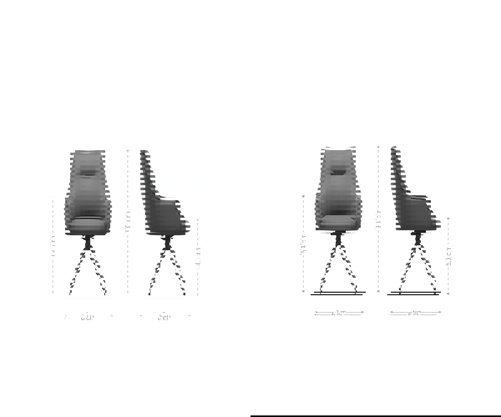 Otočná jedálenská stolička Alja-Flex s opierkami zmiešané materiály tmavobéžová krížová podstava zúžená nerezová oceľ otočná o 180° vrecková pružina - Image 6