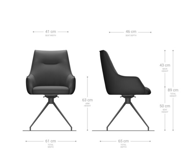 Alja-Flex otočná stolička s podrúčkami krížová základňa zúžená nerezová oceľ bouclé biela 180° taštičkové pružiny - Image 7