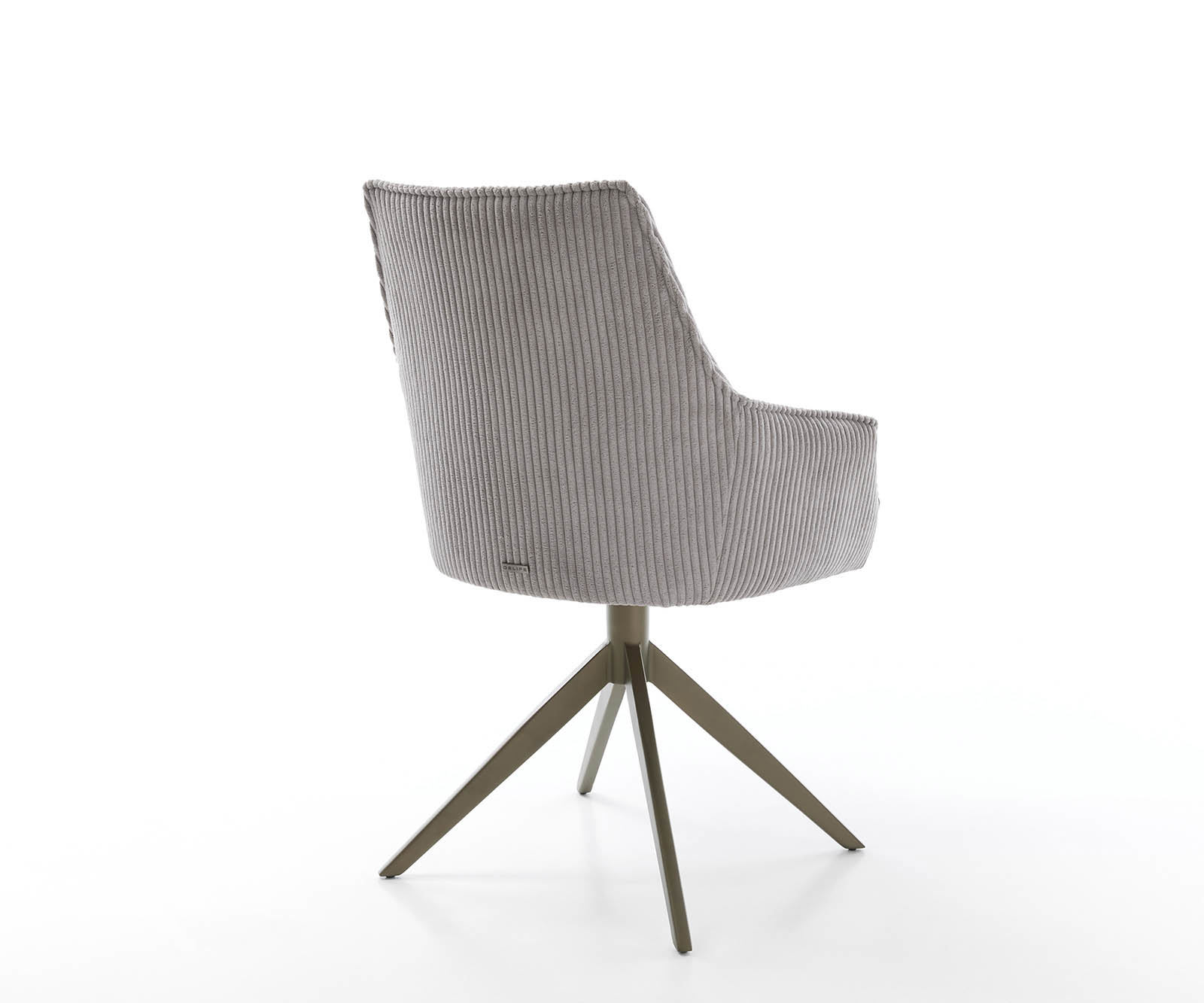 Otočná jedálenská stolička Alja-Flex s opierkami manšester strieborno sivá krížová podstava široká titánová farba 360° otočná vrecková pružina - Image 5