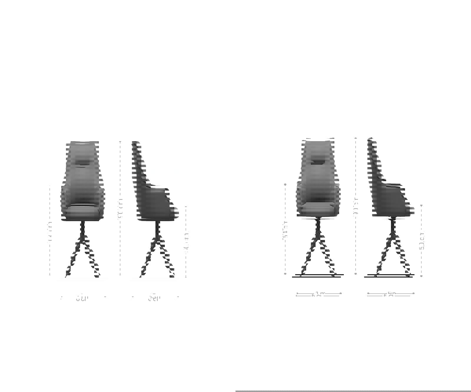 Otočná jedálenská stolička Alja-Flex s opierkami manšester strieborno sivá krížová podstava široká titánová farba 360° otočná vrecková pružina - Image 6