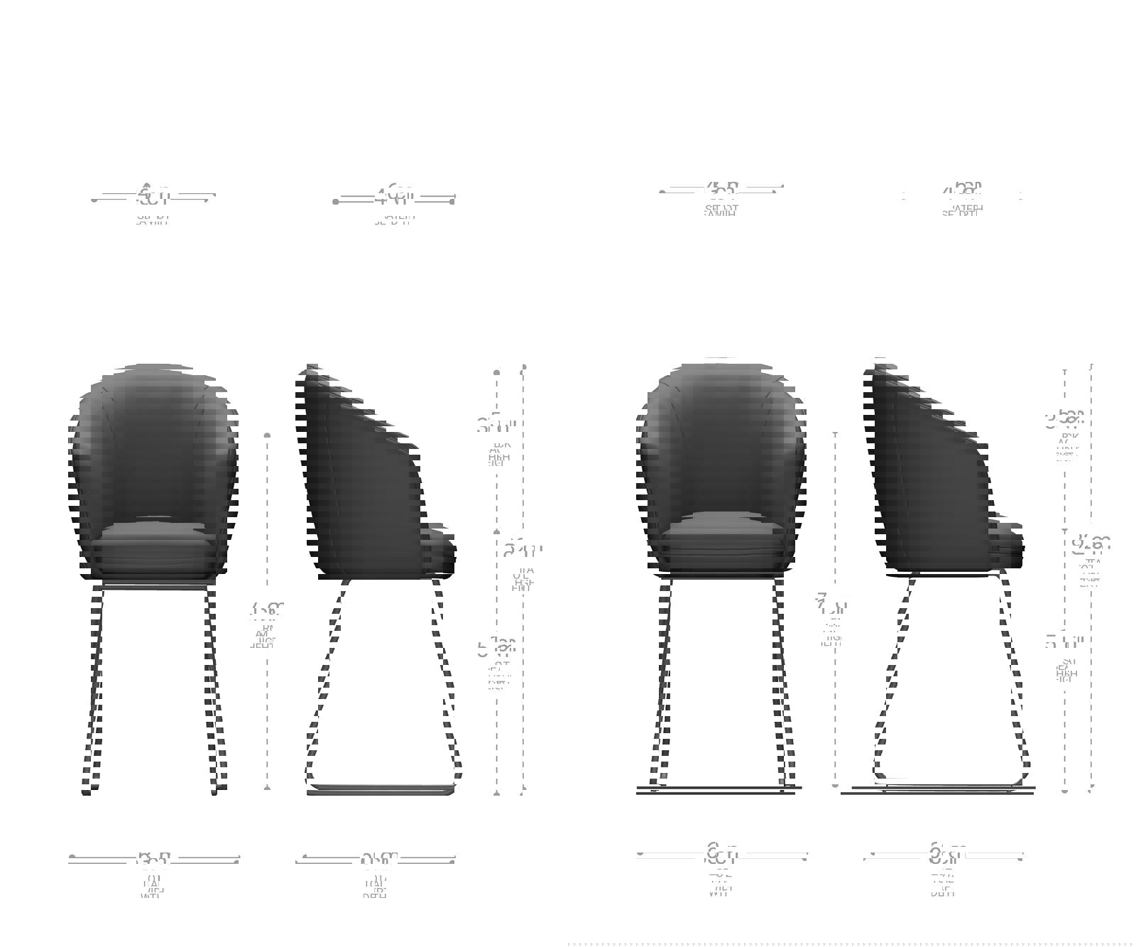 Jedálenská stolička Caja-Flex s opierkami pravá koža čierna tenká podstava nerezová oceľ vrecková pružina - Image 7