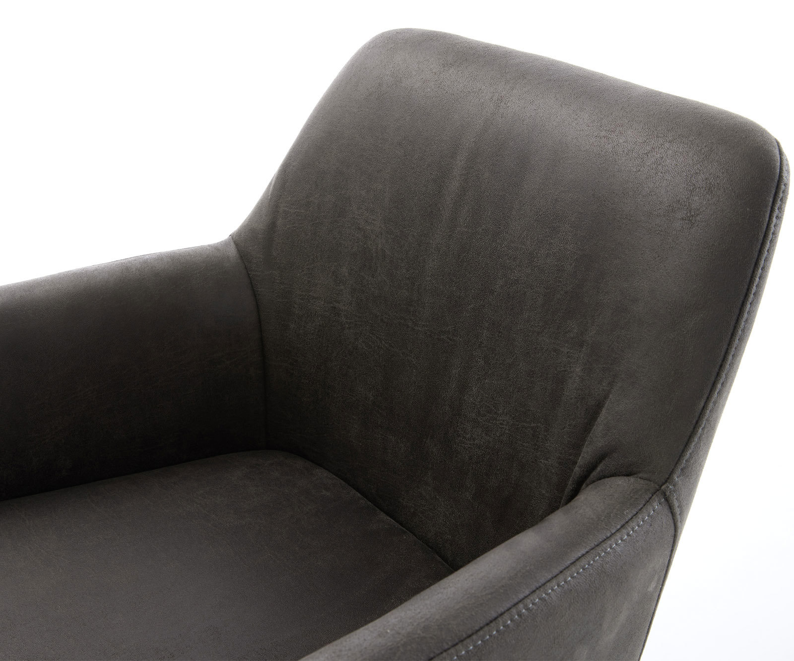 Otočná jedálenská stolička Xana-Flex s opierkami mikrovlákno antracit vintage čierna podstava 360° otočná vrecková pružina - Image 4