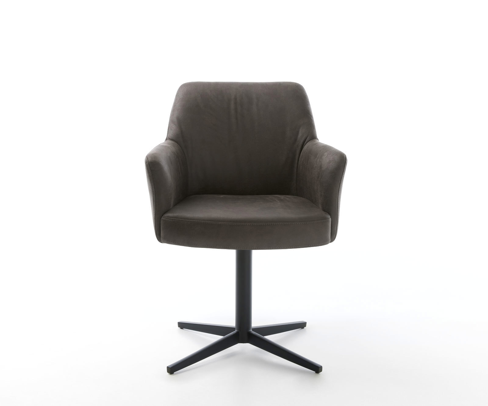 Otočná jedálenská stolička Xana-Flex s opierkami mikrovlákno antracit vintage čierna podstava 360° otočná vrecková pružina - Image 2