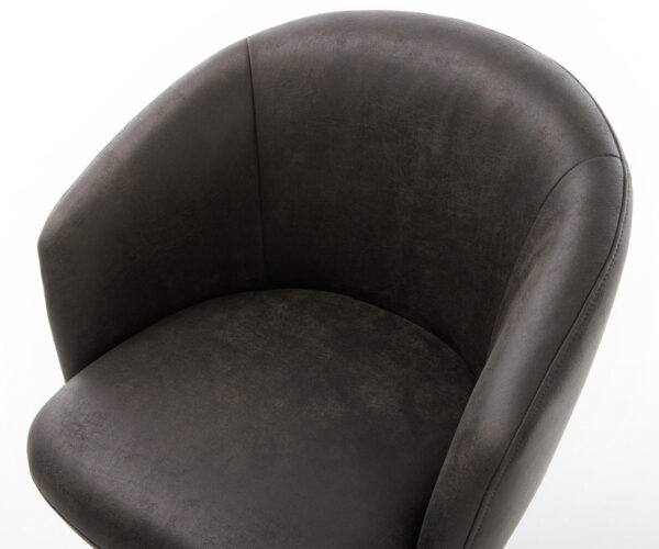 Otočné kreslo Caja-Flex s podrúčkami krížová podnož zúžená kovová čierna mikrovlákno antracit vintage 180° otočné vreckové pružiny - Image 4