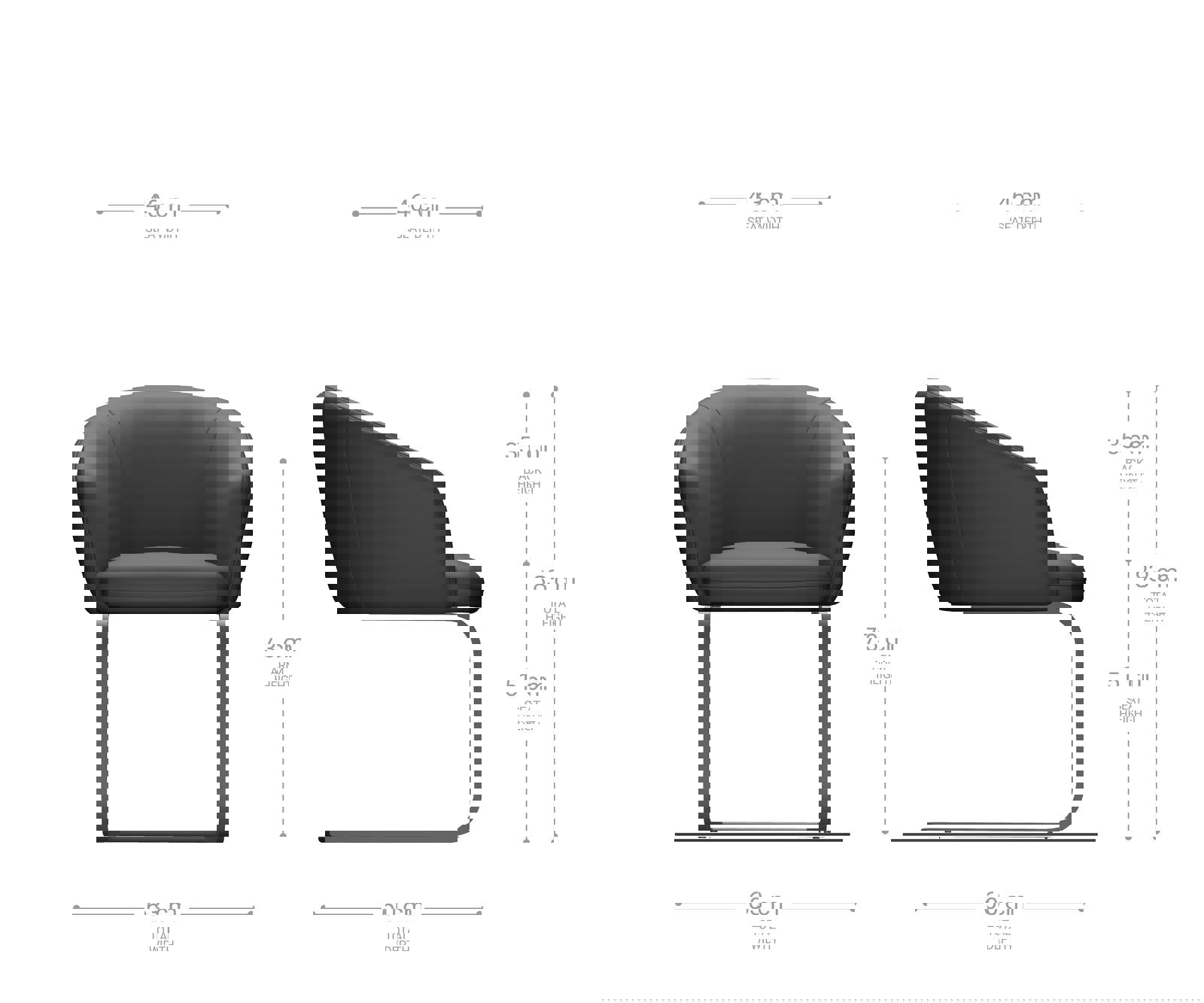Jedálenská stolička Caja-Flex s opierkami pravá koža čierna jedálenská stolička plochá čierna vrecková pružina - Image 7