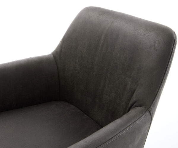 Xana-Flex otočné kreslo s podrúčkami krížová podnož zúžená nerezová oceľ mikrovlákno antracit vintage 180° otočné vreckové pružiny - Image 4