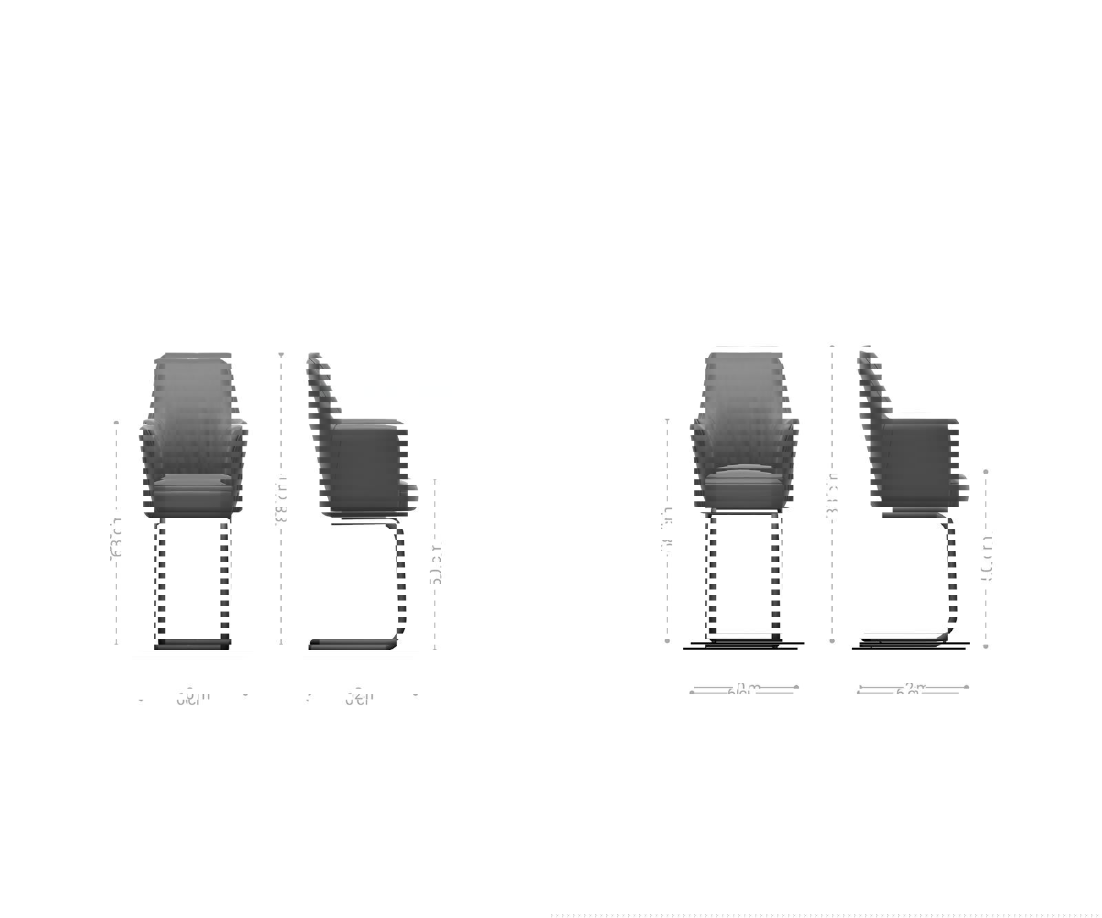 Jedálenská stolička Xana-Flex s opierkami bouclé strieborno sivá jedálenská stolička okrúhla nerezová oceľ vrecková pružina - Image 6