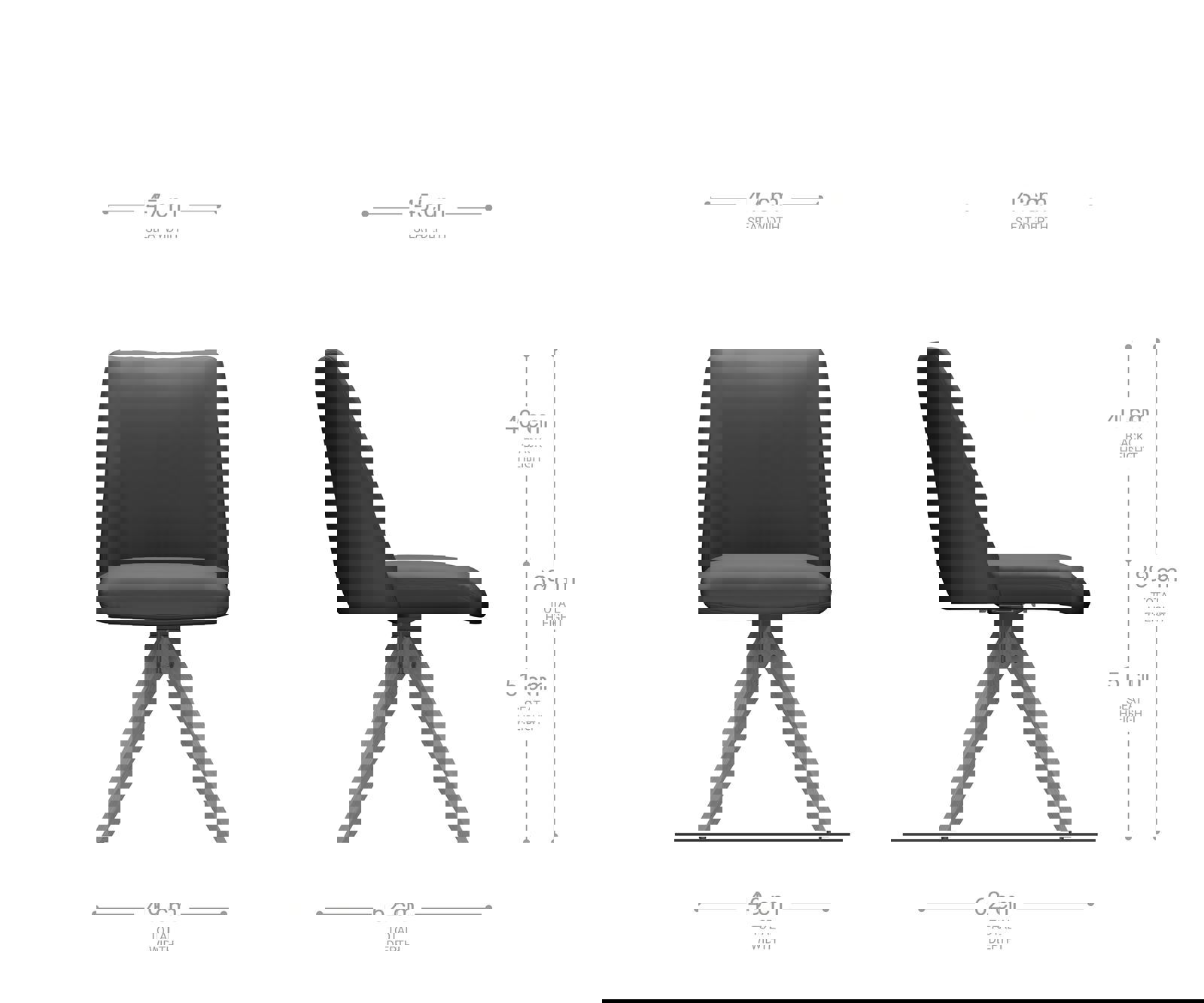Otočná jedálenská stolička Elso-Flex bouclé biela drevená podstava hranatá prírodná 180° otočná vrecková pružina - Image 7