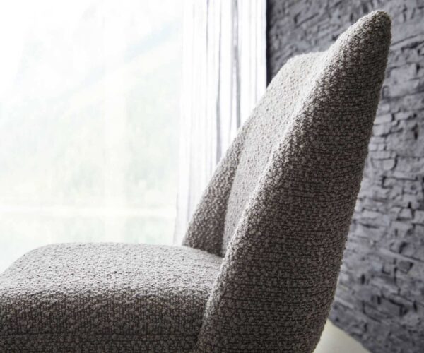 Otočná stolička Elso-Flex so širokou krížovou základňou z nehrdzavejúcej ocele bouclé strieborná sivá 180° taštičkové pružiny - Image 4