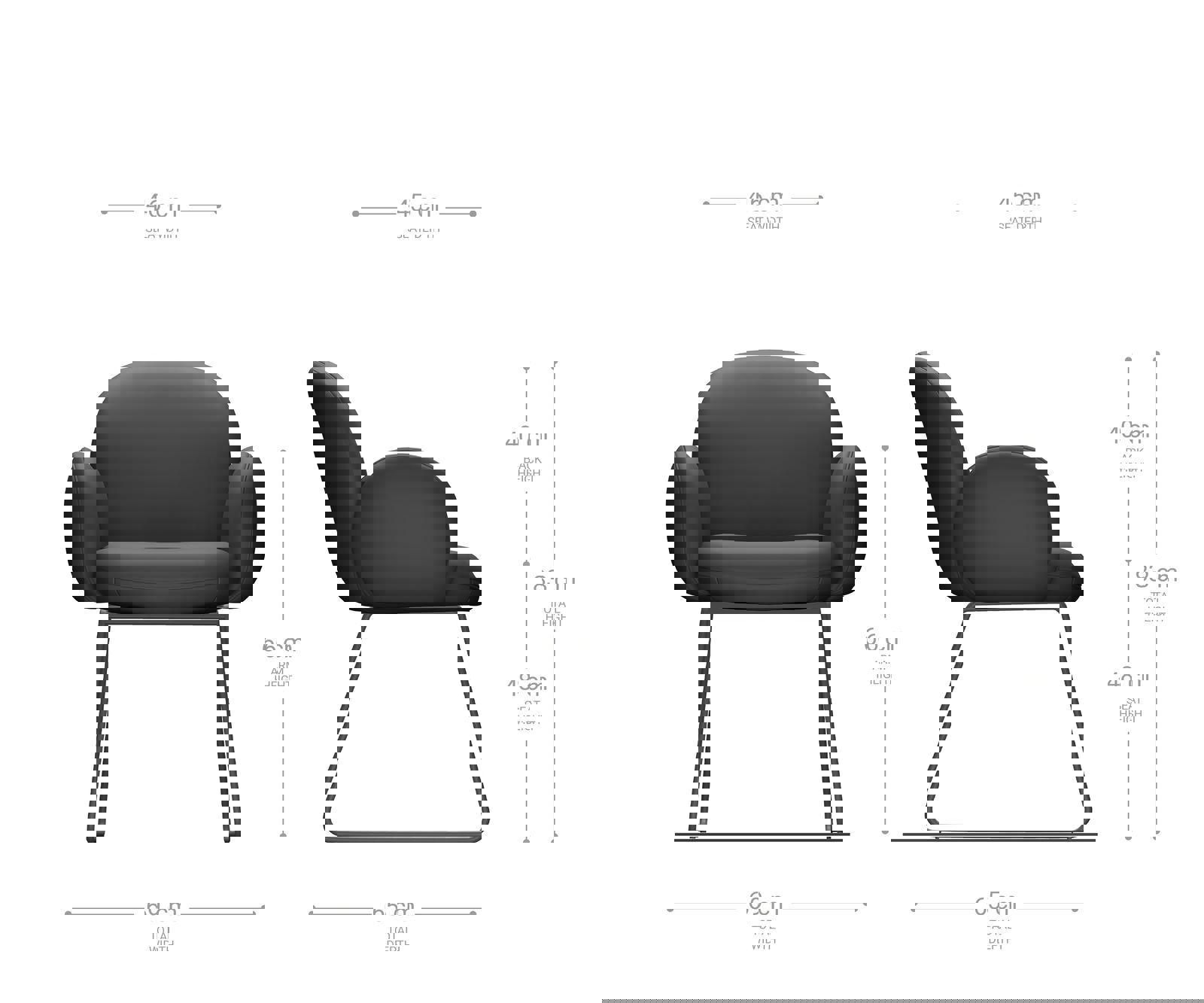 Jedálenská stolička Nube-Flex s opierkami pravá koža tmavobéžová tenká podstava čierna vrecková pružina - Image 6