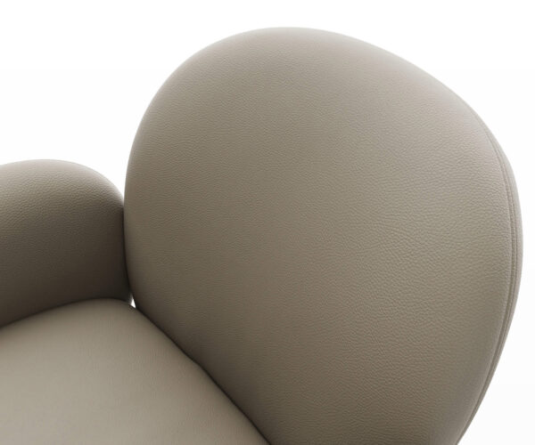 Jedálenská stolička Nube-Flex s podrúčkami pravá koža béžová povrchová úprava titánová podnož 360° otočné vreckové pružiny - Image 4