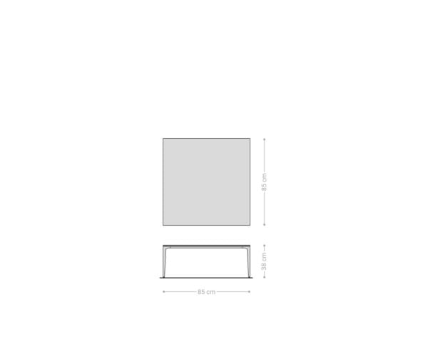 Konferenčný stolík Levente 85x85 cm keramika Laminam®Nero Greco antracitová kovová podstava čierna - Image 8