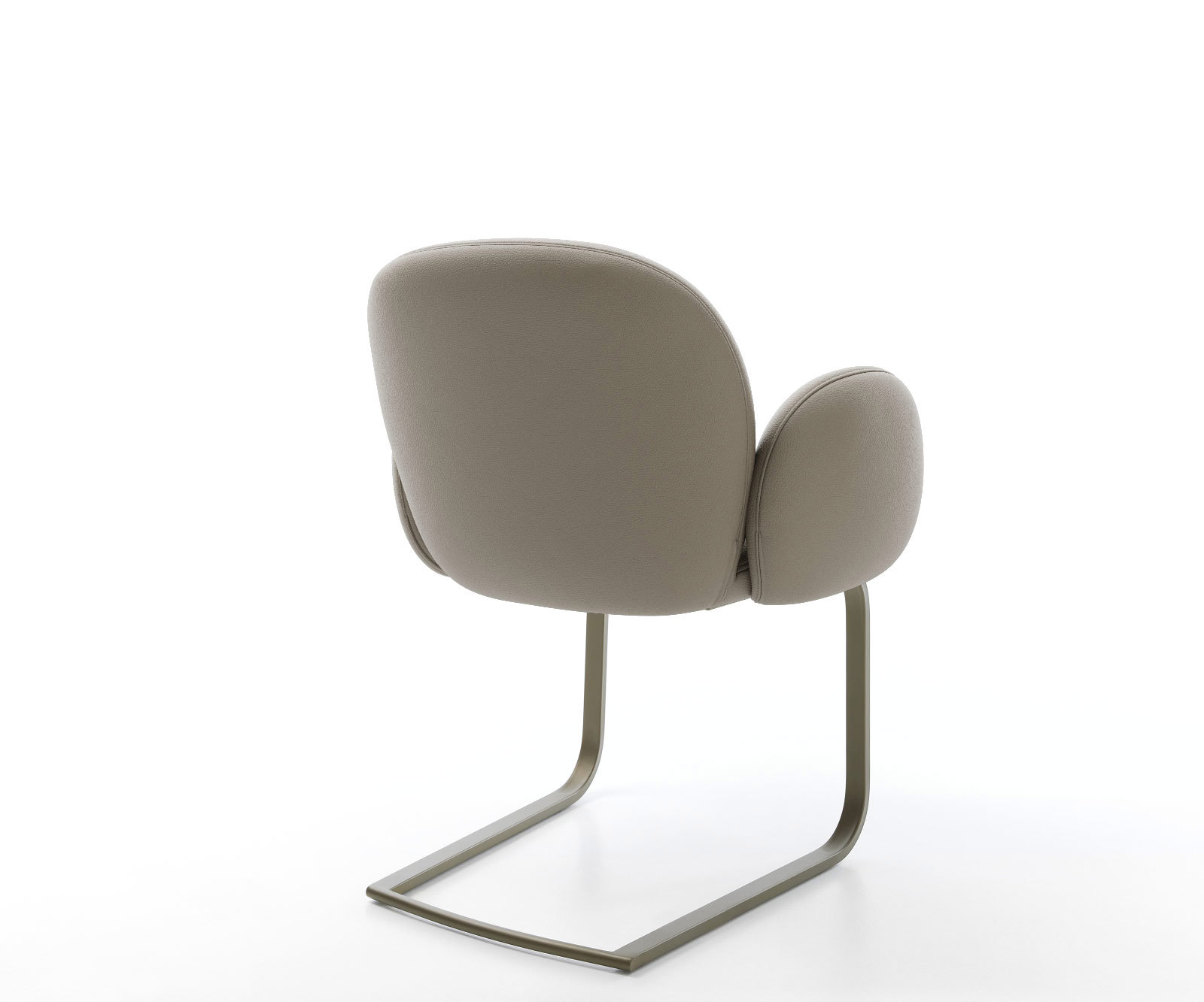 Jedálenská stolička Nube-Flex s opierkami pravá koža tmavobéžová jedálenská stolička plochý titanový efekt vrecková pružina - Image 5