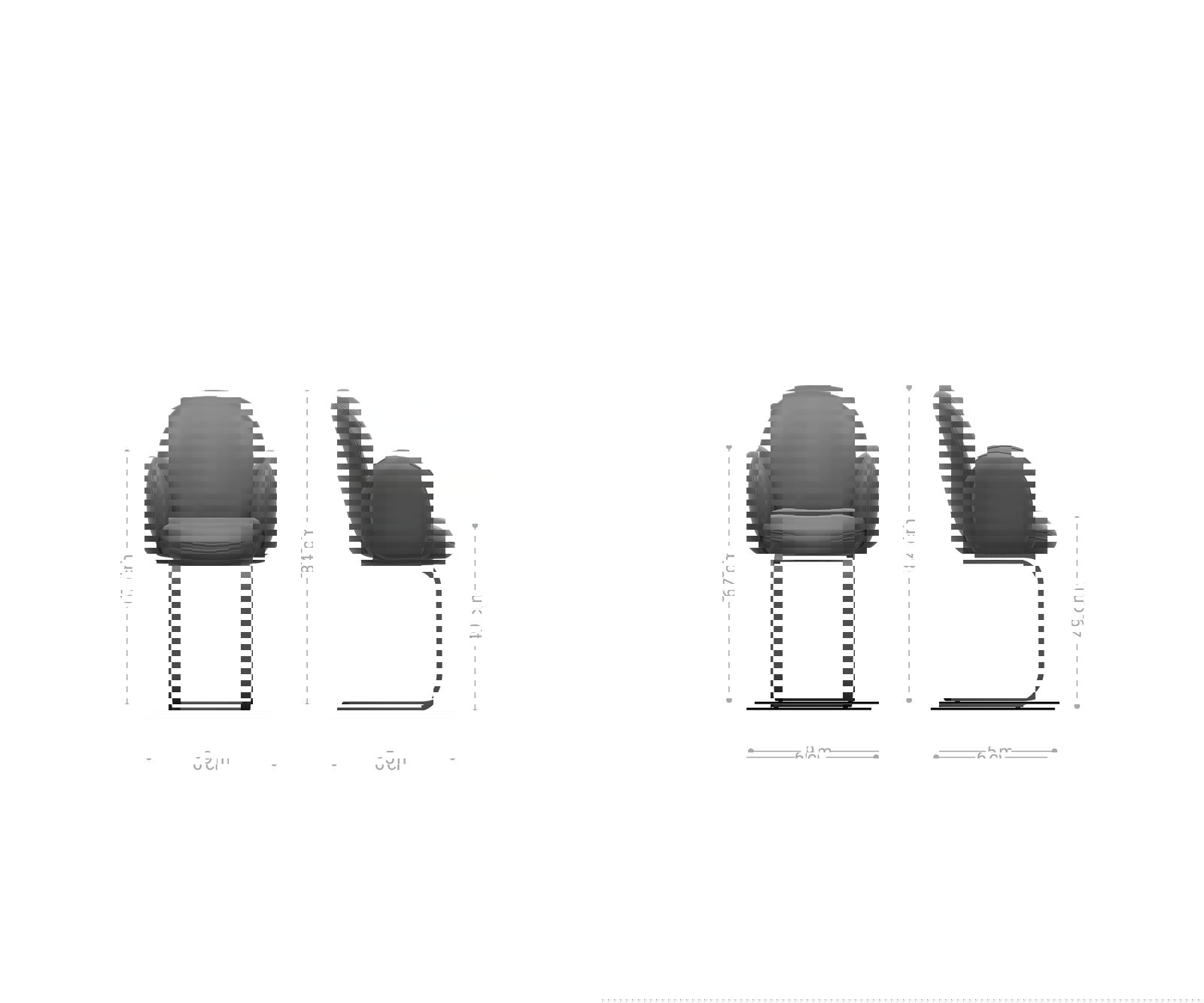 Jedálenská stolička Nube-Flex s opierkami pravá koža tmavobéžová jedálenská stolička plochý titanový efekt vrecková pružina - Image 6