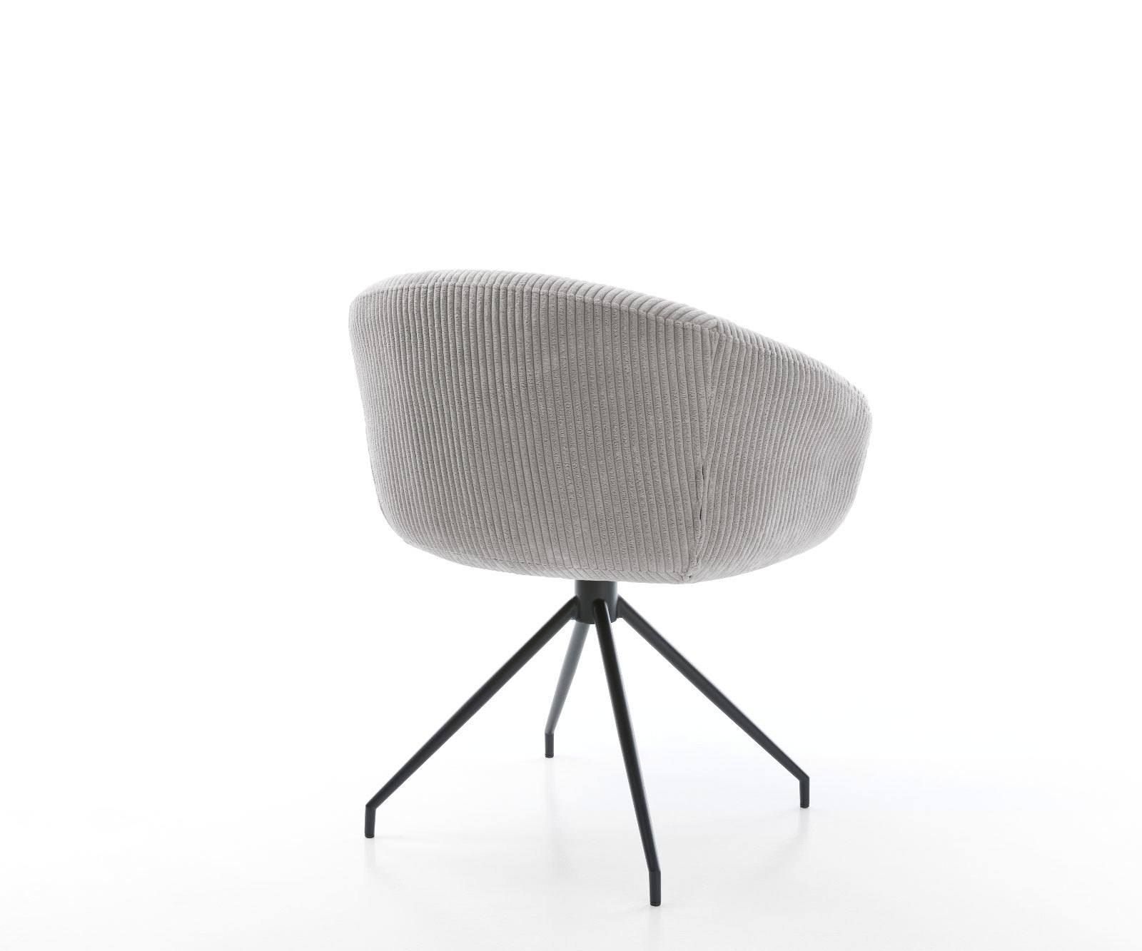 Otočná jedálenská stolička Vinka-Flex s opierkami manšester strieborno sivá krížová podstava zúžená čierna otočná o 180° vrecková pružina - Image 5