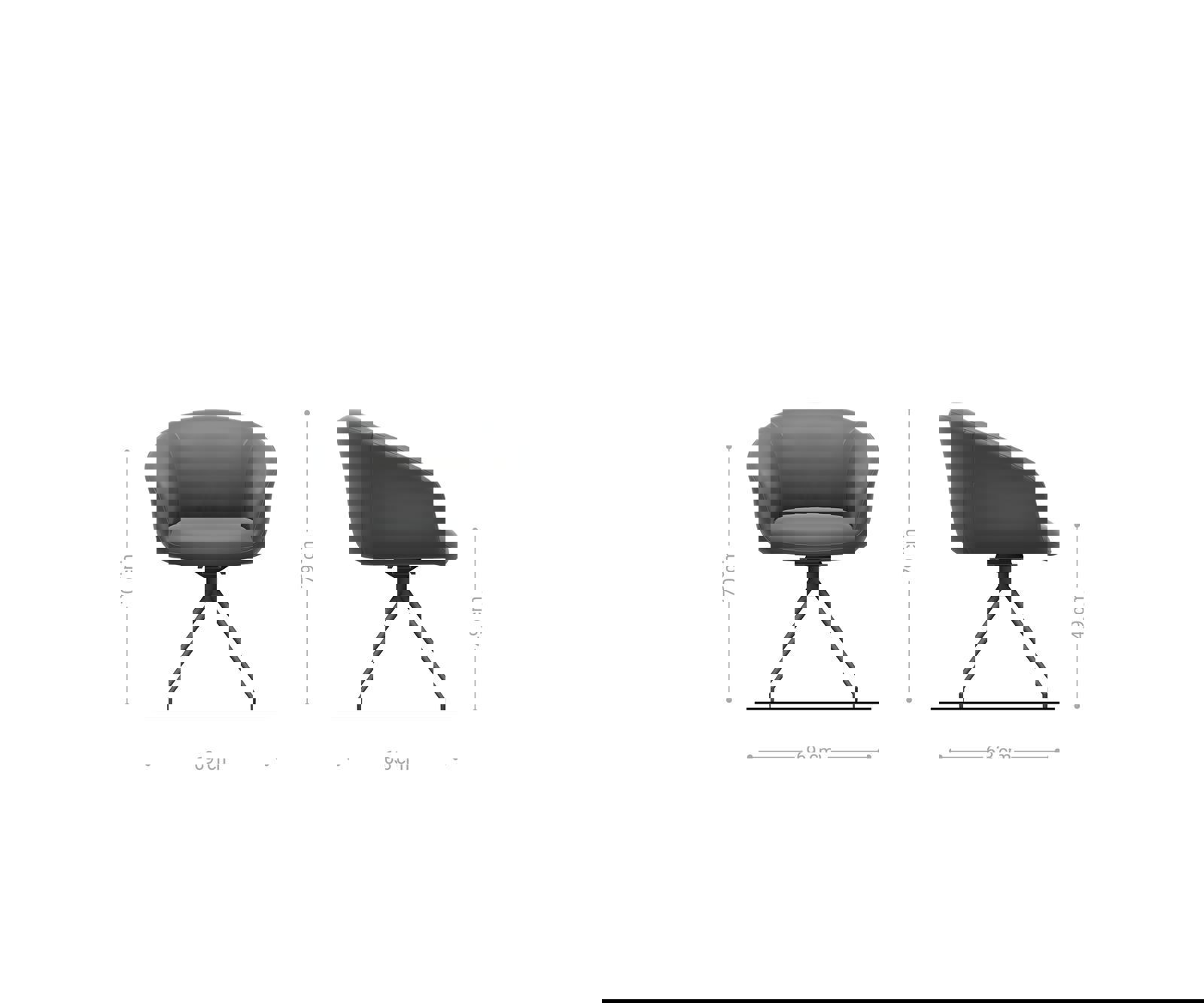Otočná jedálenská stolička Vinka-Flex s opierkami manšester strieborno sivá krížová podstava zúžená čierna otočná o 180° vrecková pružina - Image 6