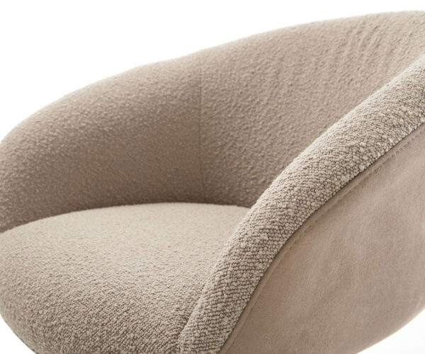 Jedálenská stolička Vinka-Flex s podrúčkami krížová podnož široká kovová zmiešané materiály taupe - Image 4