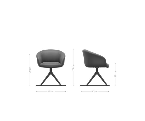 Jedálenská stolička Vinka-Flex s podrúčkami krížová podnož široká kovová zmiešané materiály taupe - Image 6