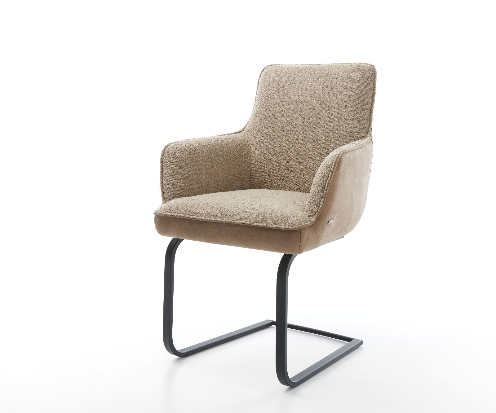 Jedálenská stolička Heira-Flex s opierkami zmiešané materiály tmavobéžová jedálenská stolička plochá čierna vrecková pružina