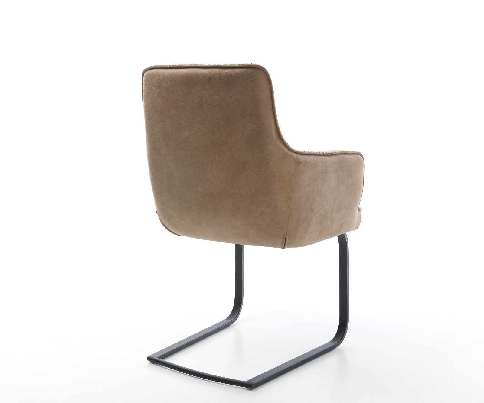 Jedálenská stolička Heira-Flex s opierkami zmiešané materiály tmavobéžová jedálenská stolička plochá čierna vrecková pružina - Image 5