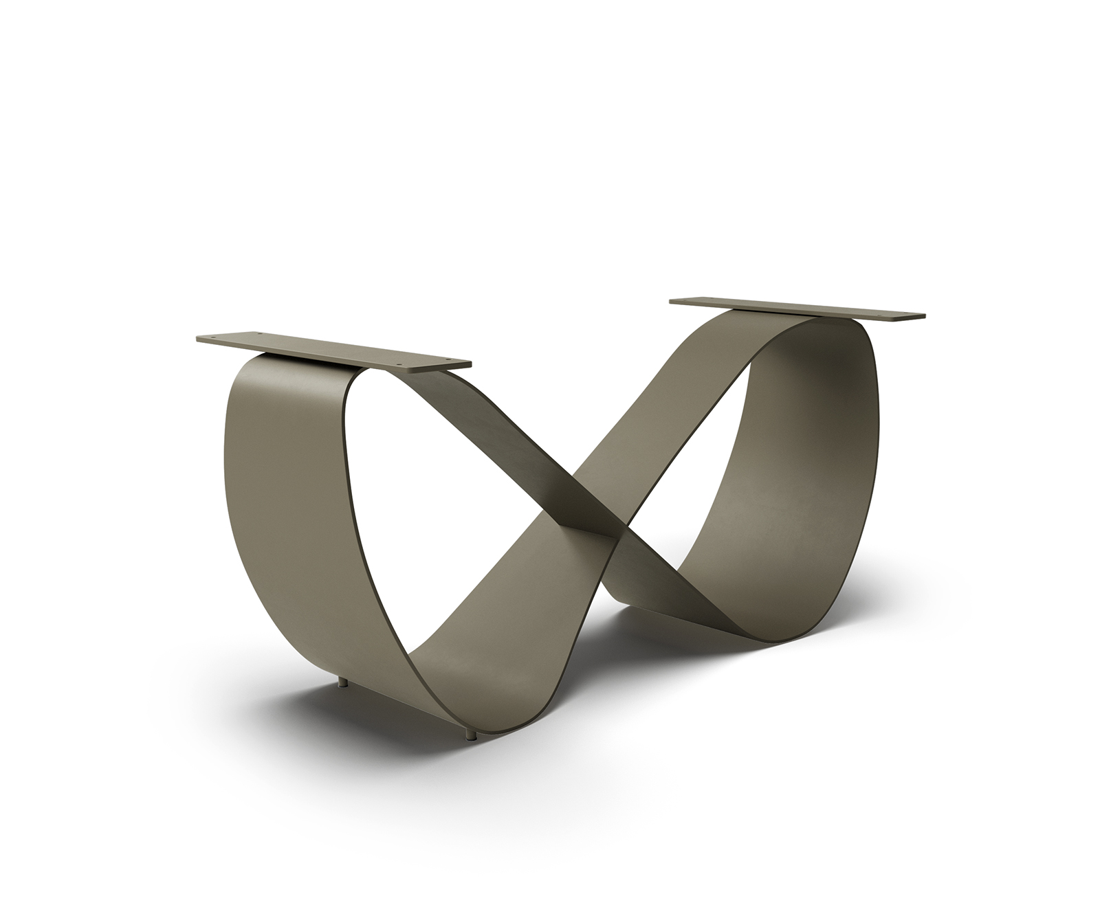 Podstava Infinity kov efektová titánová farba pre stolové dosky od 240 cm