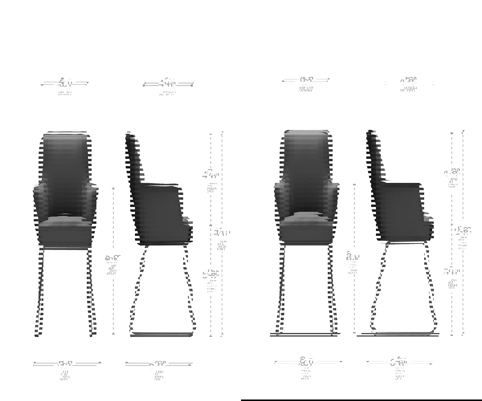 Jedálenská stolička Heira-Flex s opierkami mikrovlákno antracitová vintage tenká podstava nerezová oceľ vrecková pružina - Image 6