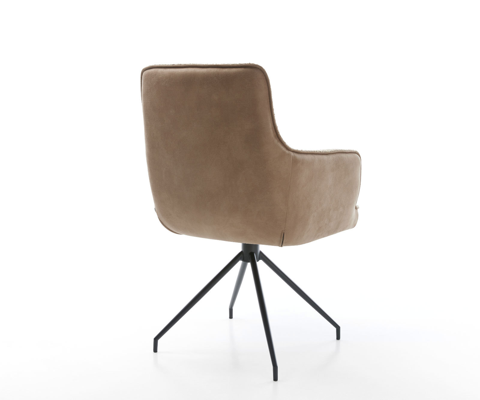 Jedálenská stolička Heira-Flex s opierkami zmiešané materiály tmavobéžová krížová podstava zúžená čierna otočná o 180° vrecková pružina - Image 5