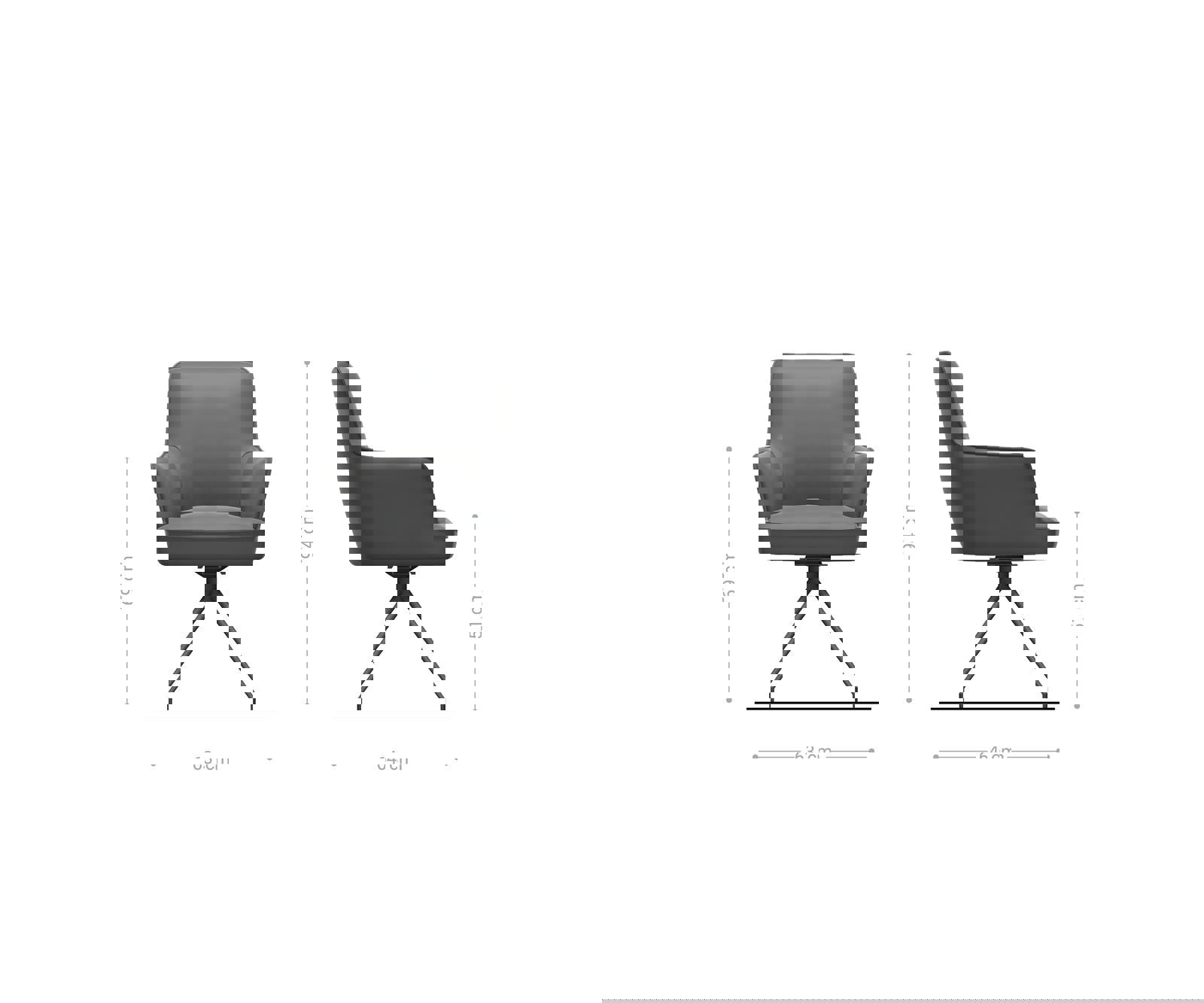 Jedálenská stolička Heira-Flex s opierkami bouclé strieborno sivá krížová podstava zúžená nerezová oceľ otočný o 180° vrecková pružina - Image 6