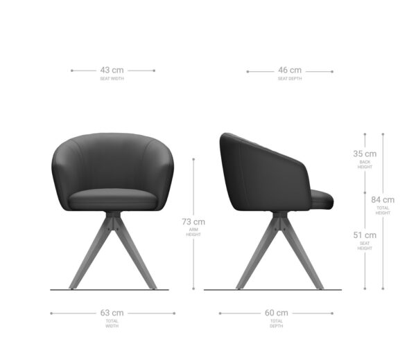 Otočná stolička Caja-Flex s podrúčkami drevený podstavec štvorcový bouclé biely 180° vrecko pružiny - Image 7