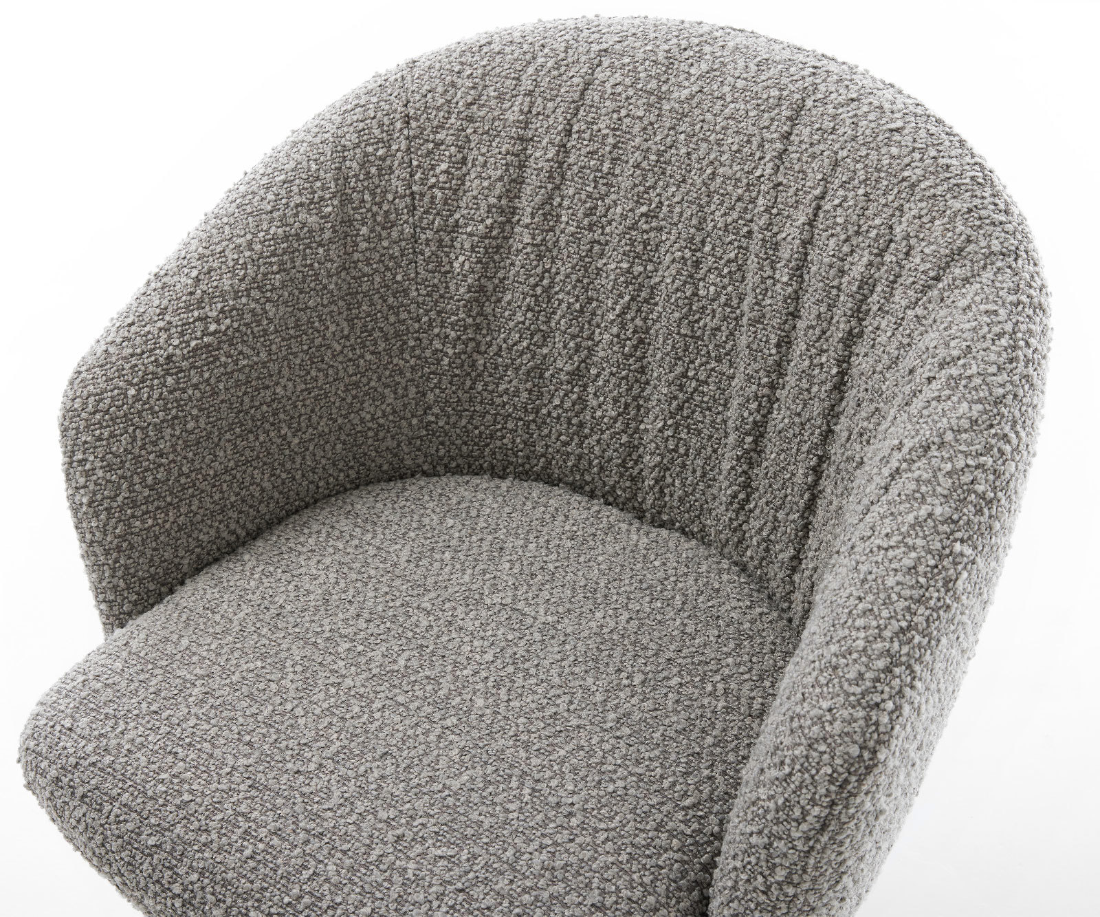 Jedálenská stolička Caja-Flex s opierkami bouclé strieborno sivá krížová podstava široká čierna 360° otočná vrecková pružina - Image 4