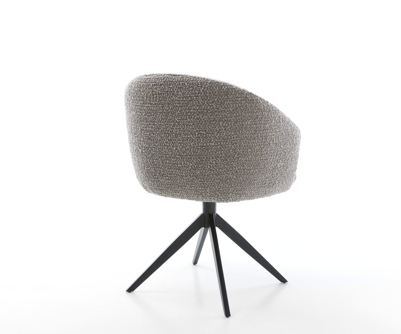 Jedálenská stolička Caja-Flex s opierkami bouclé strieborno sivá krížová podstava široká čierna 360° otočná vrecková pružina - Image 5