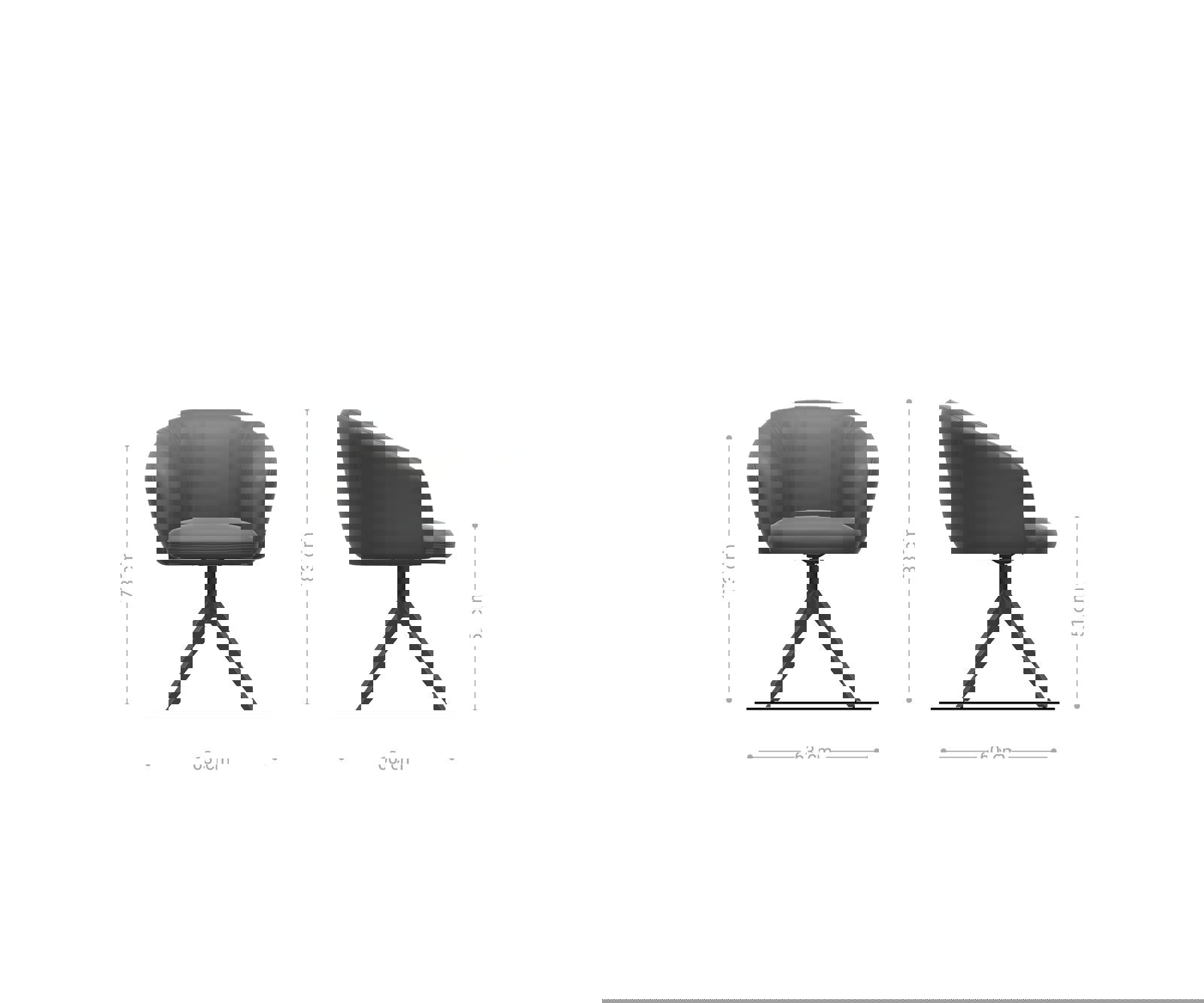 Jedálenská stolička Caja-Flex s opierkami bouclé strieborno sivá krížová podstava široká čierna 360° otočná vrecková pružina - Image 6