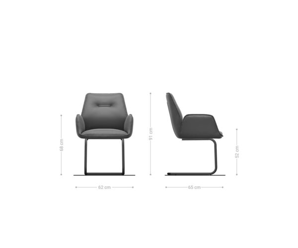 Zoa-Flex jedálenská stolička mix materiálov béžová konzolová podnož okrúhla čierna - Image 6