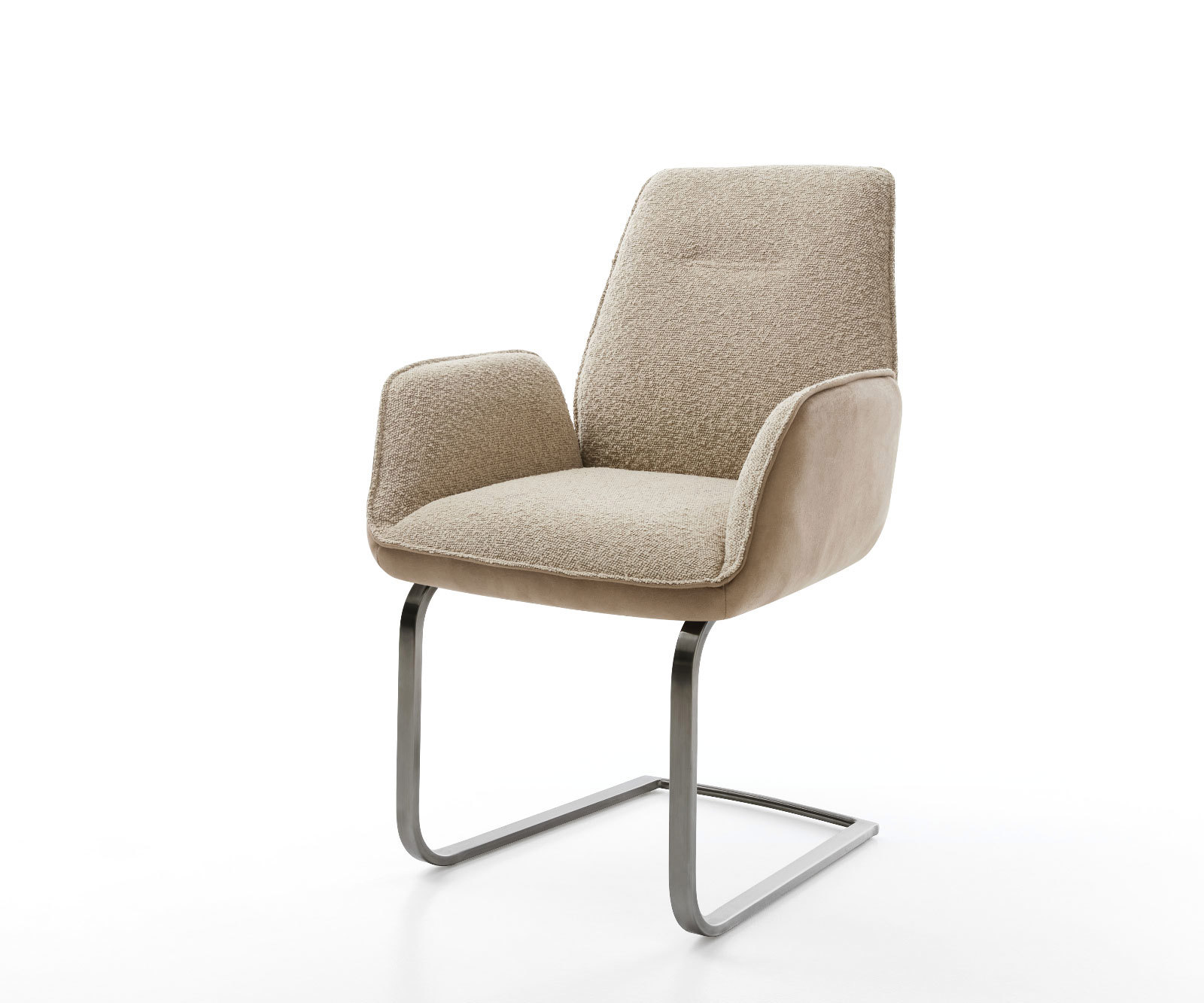 Jedálenská stolička Zoa-Flex zmiešané materiály tmavobéžová jedálenská stolička plochá grafitová vrecková pružina