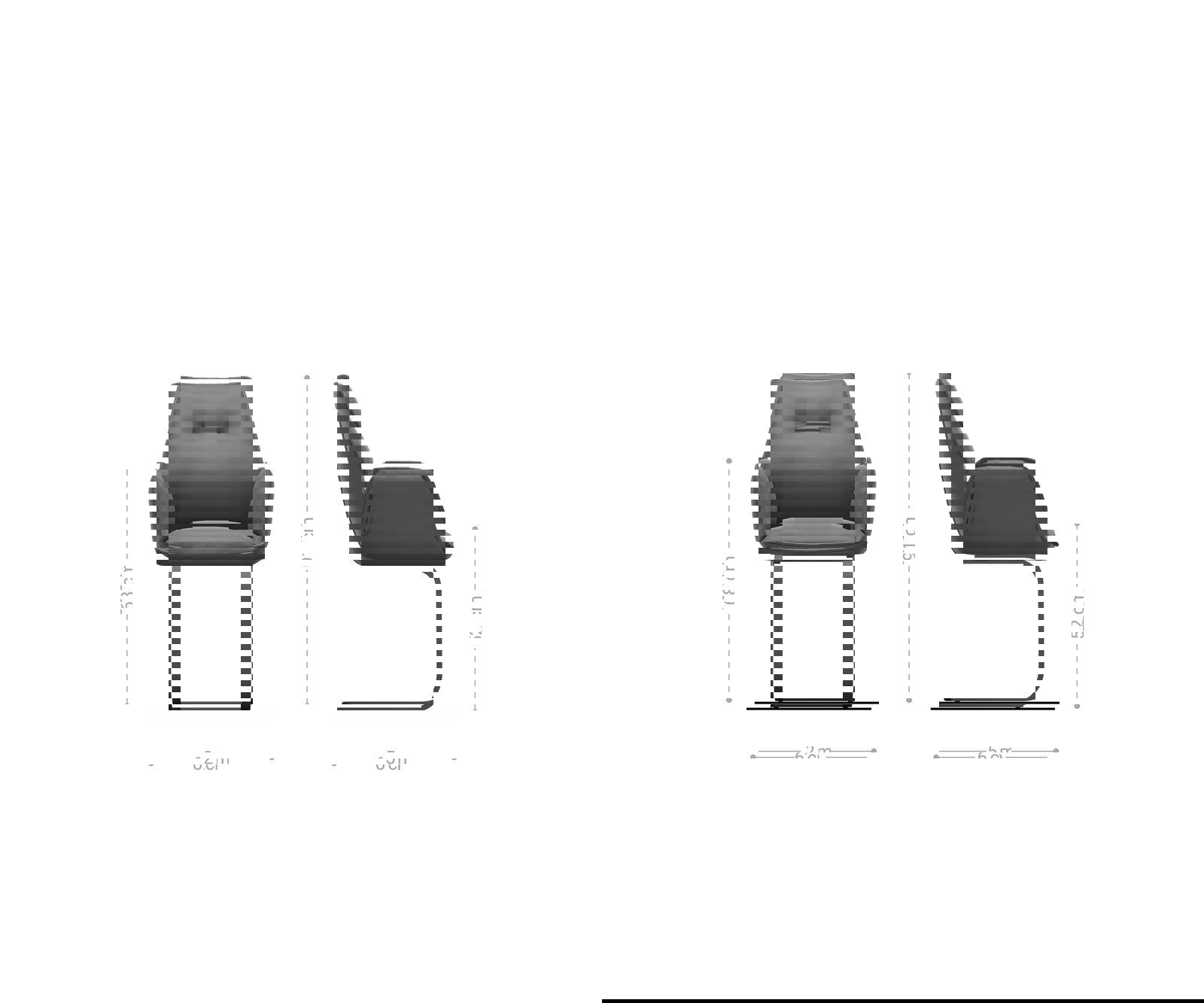 Jedálenská stolička Zoa-Flex zmiešané materiály tmavobéžová jedálenská stolička plochá grafitová vrecková pružina - Image 6