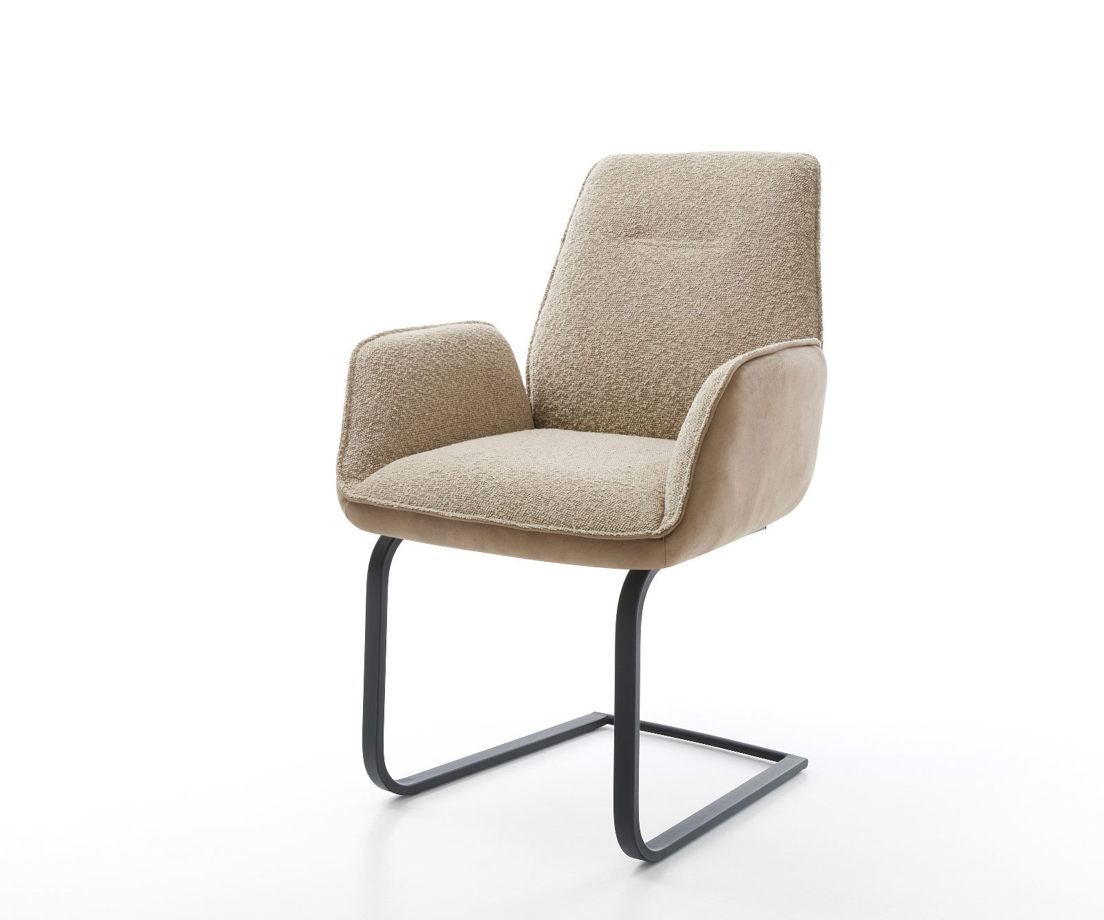 Jedálenská stolička Zoa-Flex zmiešané materiály tmavobéžová jedálenská stolička plochá čierna vrecková pružina