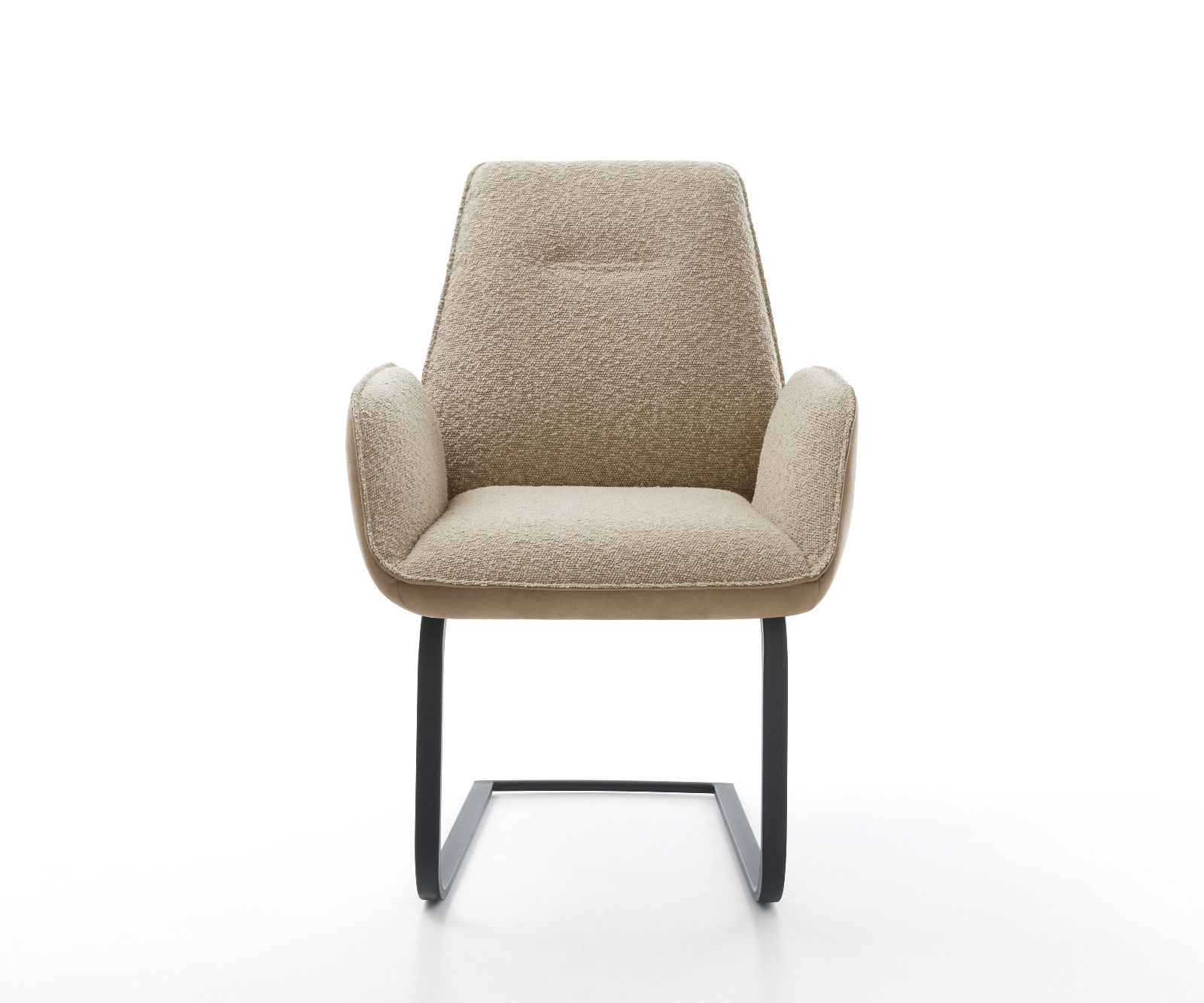 Jedálenská stolička Zoa-Flex zmiešané materiály tmavobéžová jedálenská stolička plochá čierna vrecková pružina - Image 2