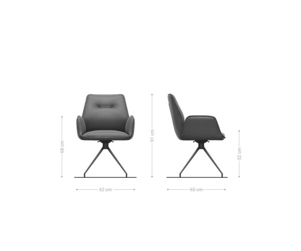Zoa-Flex jedálenská stolička mix materiálov béžová krížová podnož zúžená čierna otočná o 180° - Image 6