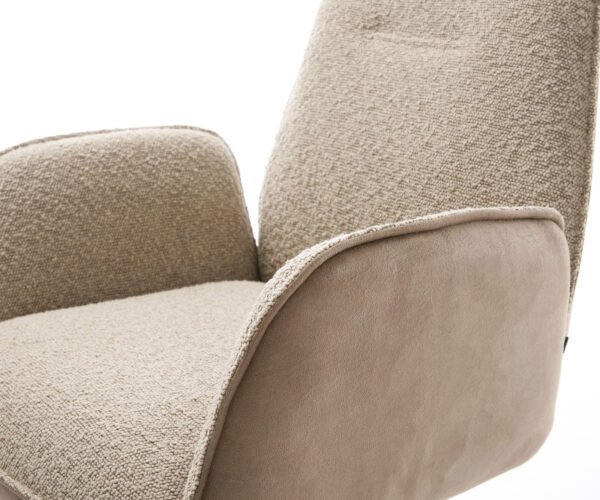 Zoa-Flex jedálenská stolička mix materiálov béžová krížová podnož široká titánová 360° otočná - Image 4
