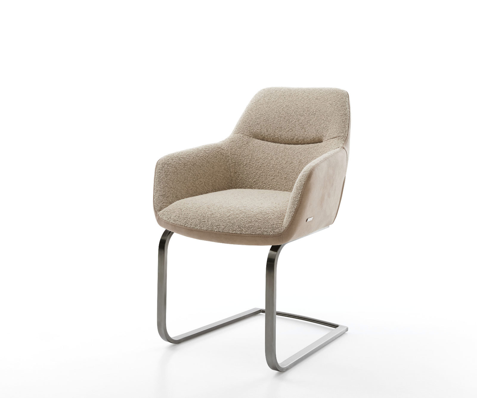 Jedálenská stolička Pejo-Flex zmiešané materiály tmavobéžová jedálenská stolička plochá grafitová vrecková pružina