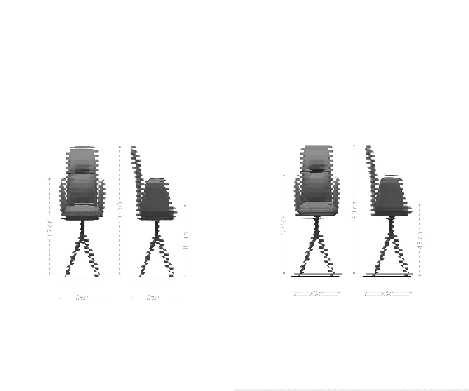 Otočná jedálenská stolička Vinja-Flex mikrovlákno antracit vintage krížová podstava široká titanová farba 360° otočná - Image 6